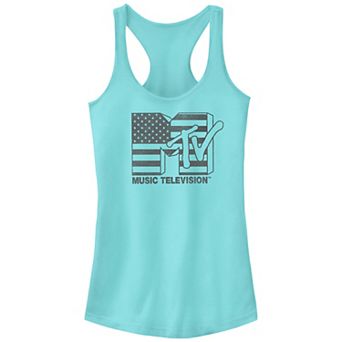 Juniors' MTV USA Flag Print Logo Racerback Tank Top