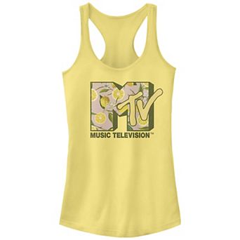 Juniors' MTV Lemons Print Logo Racerback Tank Top