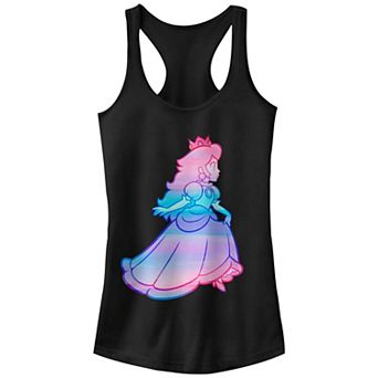 Juniors' Nintendo Super Mario Bros Princess Peach Watercolor Ombre Racerback Tank Top