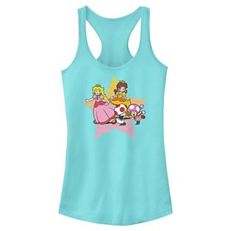 Juniors' Nintendo Super Mario Bros Princess Peach And Friends Racerback Tank Top