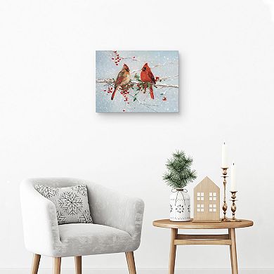 Cardinals in Winter Canvas Wall Art