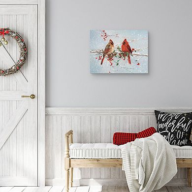Cardinals in Winter Canvas Wall Art