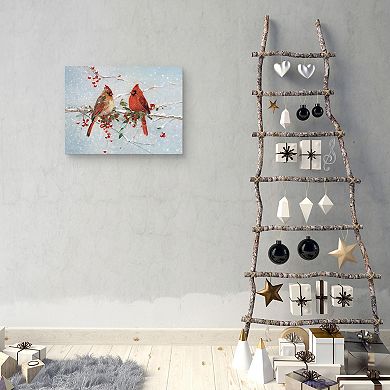 Cardinals in Winter Canvas Wall Art