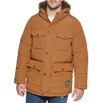 Big & Tall Levi's® 4 Pocket Hooded Puffer Jacket