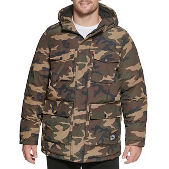 Big & Tall Levi's® 4 Pocket Hooded Puffer Jacket