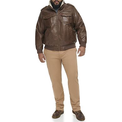 Big & Tall Levi's® Faux Leather Sherpa Lined Bomber Jacket