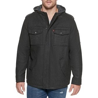 Big & Tall Levi's® Wool Blend Jacket with Hood