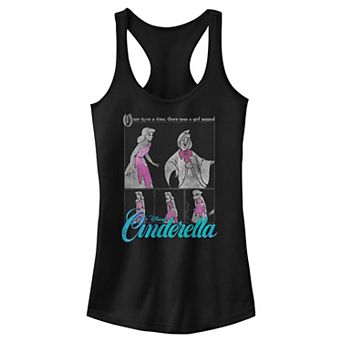 Disney's Cinderella With Her Fairy Godmother Juniors' Racerback Tank Top