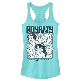 Disney Princess Belle, Snow White, Cinderella, Ariel, Aurora & Jasmine Royalty Once Upon A Time Juniors' Racerback Tank Top