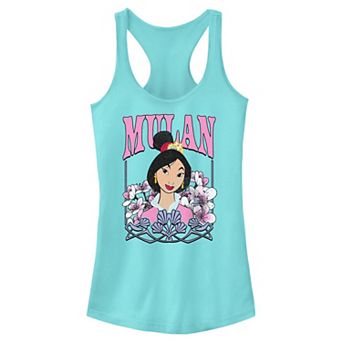 Disney's Mulan Cherry Blossoms Portrait Juniors' Racerback Tank Top