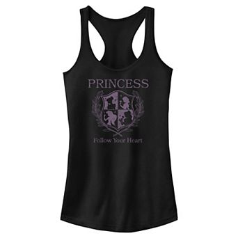 Disney Princess Crest Follow Your Heart Juniors' Racerback Tank Top