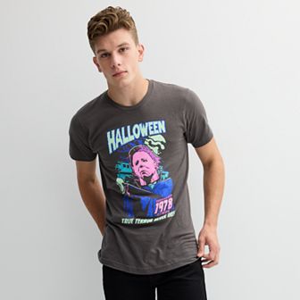 Men's Halloween Michael Meyers Neon Graphic Tee