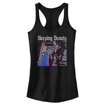 Disney's Sleeping Beauty Aurora And Maleficent Scene Juniors' Racerback Tank Top