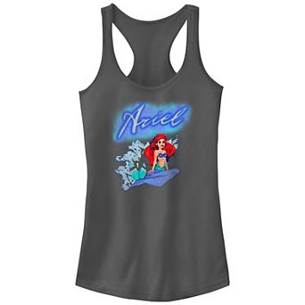 Disney's The Little Mermaid Ariel Airbrush Design Juniors' Racerback Tank Top