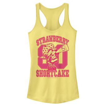 Juniors' Strawberry Shortcake 80 Collegiate Racerback Tank Top