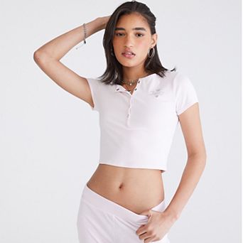 Juniors' Aeropostale Juicy Seamless Henley Shirt