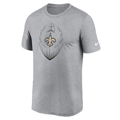 Men's Nike Heather Gray New Orleans Saints Primetime Legend Icon Performance T-Shirt
