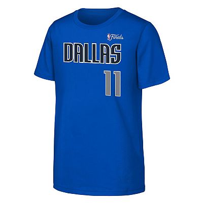 Youth Kyrie Irving Navy Dallas Mavericks 2024 NBA Finals Name Number T Shirt