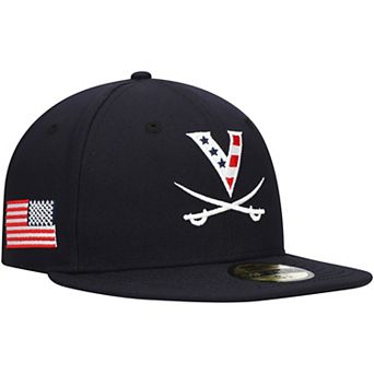 "Men's New Era Navy Virginia Cavaliers Red, White & Hoo 59FIFTY Fitted Hat"