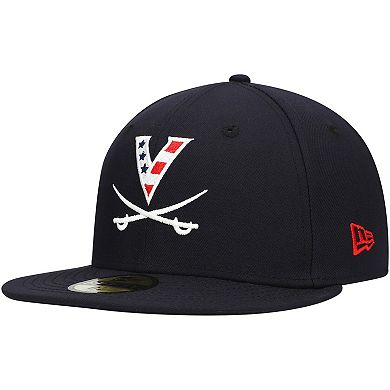 "Men's New Era Navy Virginia Cavaliers Red, White & Hoo 59FIFTY Fitted Hat"