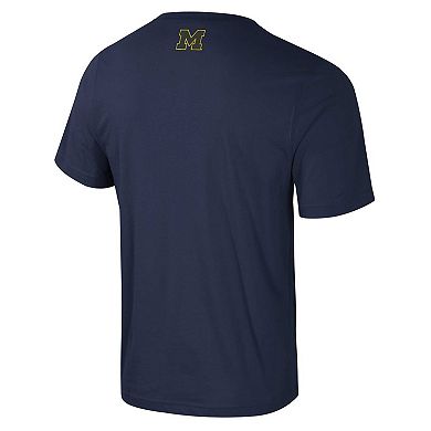Men's Colosseum Navy Michigan Wolverines Color Pop Active Blend T-Shirt