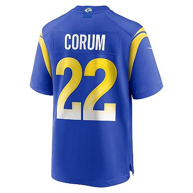Men's Nike Blake Corum Royal Los Angeles Rams 2024 NFL Draft Game Player Jersey