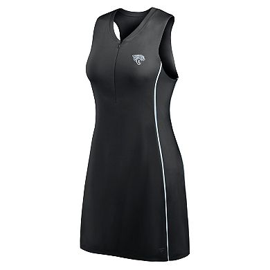 Women's Fanatics Black Jacksonville Jaguars Studio Boost Athletic Half-Zip Dress