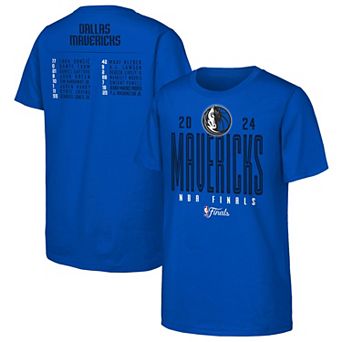 Youth Fanatics Royal Dallas Mavericks 2024 NBA Finals Roster T-Shirt