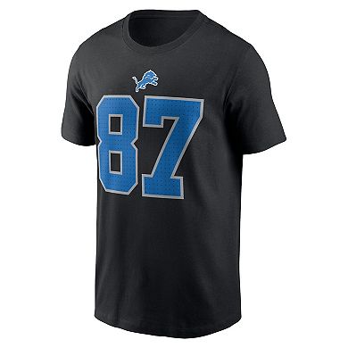 Men's Nike Sam LaPorta Black Detroit Lions Name & Number T-Shirt