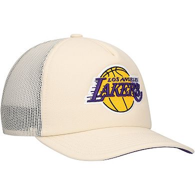 Men's Mitchell & Ness Cream Los Angeles Lakers Trucker Adjustable Hat