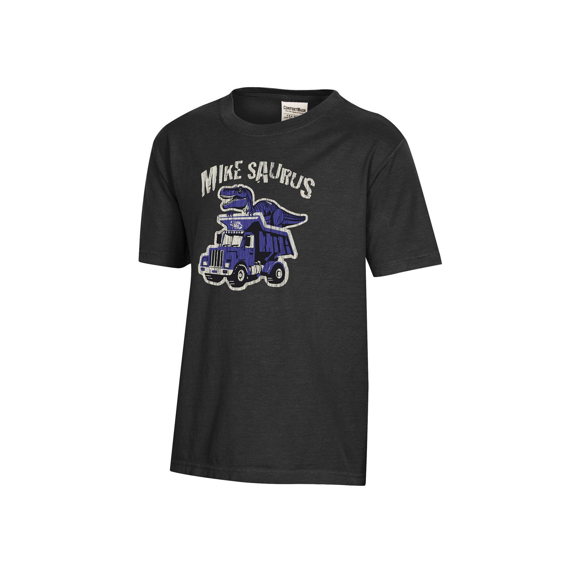 Youth ComfortWash Black LSU Tigers Dino Truck T-Shirt, Boys, Size: YTH Lar