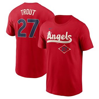 Men's Nike Mike TroutÂ Red Los Angeles Angels City Connect Fuse Name & Number T-Shirt