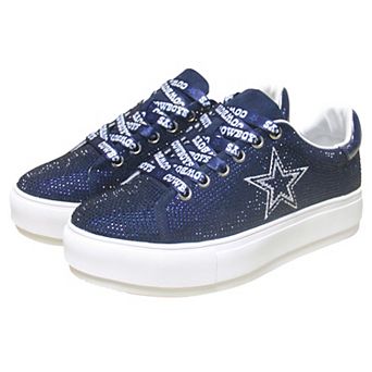 Women's Cuce Navy Dallas Cowboys Team Color Crystal Sneakers