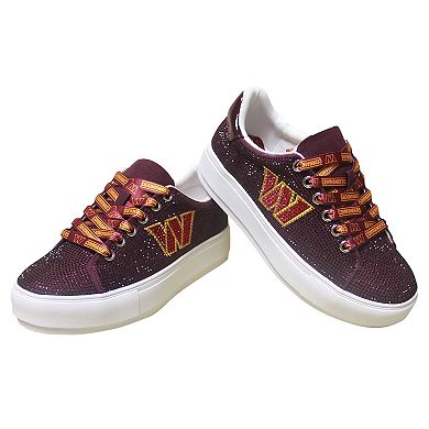 Women's Cuce Burgundy Washington Commanders Team Color Crystal Sneakers