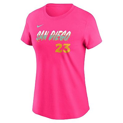 Women s Nike Fernando Tatis Jr. Pink San Diego Padres 2024 City Connect Fuse Player Name