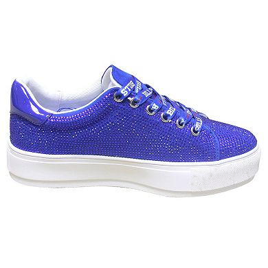 Women's Cuce Royal Buffalo Bills Team Color Crystal Sneakers