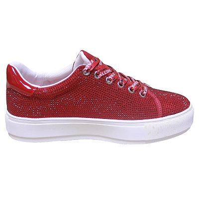 Women s Cuce Red Atlanta Falcons Team Colored Crystal Sneakers