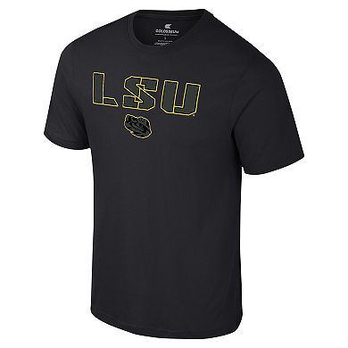 Men's Colosseum Black LSU Tigers Color Pop Active Blend T-Shirt