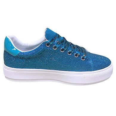 Women's Cuce Teal Jacksonville Jaguars Team Colored Crystal Sneakers