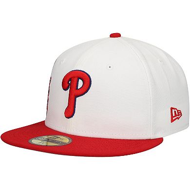 Men's New Era White/Red Philadelphia Phillies Major Sidepatch 59FIFTY Fitted Hat