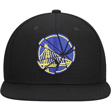 Men's Mitchell & Ness Black Golden State Warriors Shattered Snapback Hat