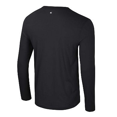 Men's Colosseum Black Purdue Boilermakers Color Pop Active Blend 2-Hit Long Sleeve T-Shirt