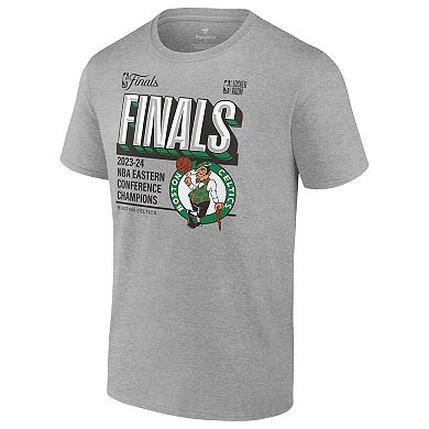 Men's Fanatics Heather Gray Boston Celtics 2024 Eastern Conference Champions Locker Room Big & Tall T-Shirt