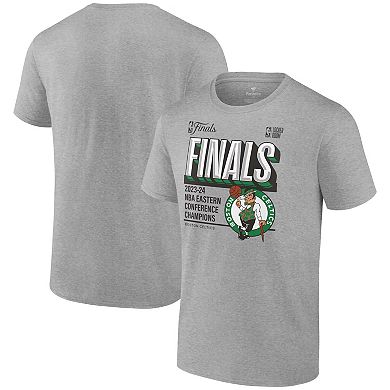 Men's Fanatics Heather Gray Boston Celtics 2024 Eastern Conference Champions Locker Room Big & Tall T-Shirt