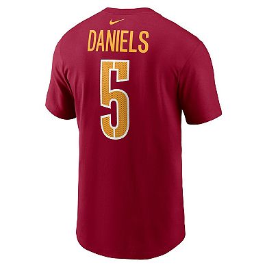 Men's Nike Jayden Daniels Burgundy Washington Commanders Name & Number T-Shirt