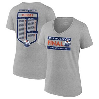 Women's Fanatics Heather Gray Edmonton Oilers 2024 Western Conference Champions Locker Room V-Neck T-Shirt