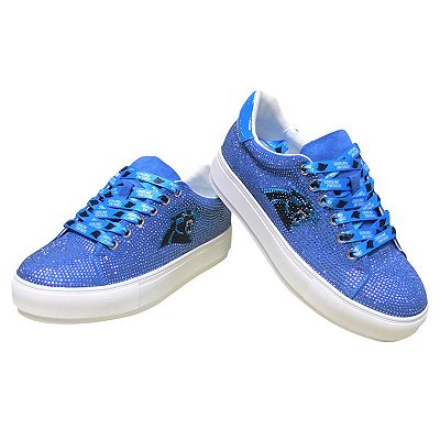 Women's Cuce Blue Carolina Panthers Team Colored Crystal Sneakers