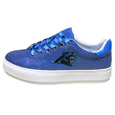 Women's Cuce Blue Carolina Panthers Team Colored Crystal Sneakers