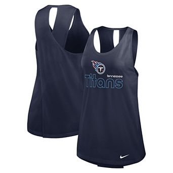 Women's Nike Navy Tennessee Titans Crossback Performance Tank Top