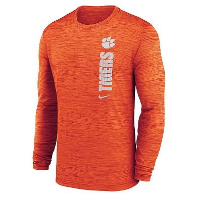Men's Nike Orange Clemson Tigers 2024 Sideline Velocity Performance Long Sleeve T-Shirt